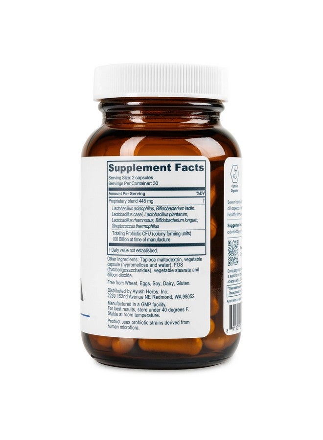 Ayush Herbs بروبيوتيك 100B مكمل عشبي طبيعي يومي 60 كبسولة - Image 5