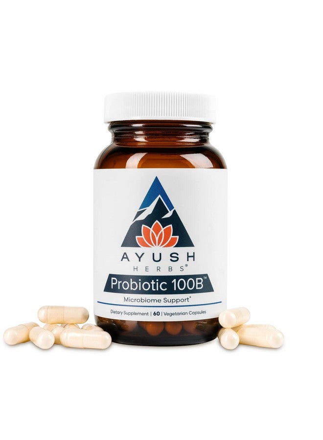 Ayush Herbs بروبيوتيك 100B مكمل عشبي طبيعي يومي 60 كبسولة - Image 3