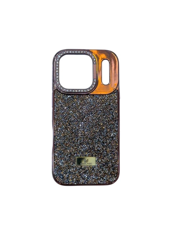 Comie جراب هاتف Comie Glitters Stone لهاتف iPhone 17 Pro، ذهبي وردي - Image 1