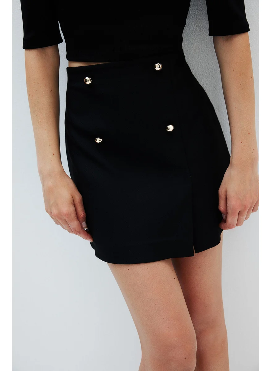 اتش اند ام Button-Front Mini Skirt