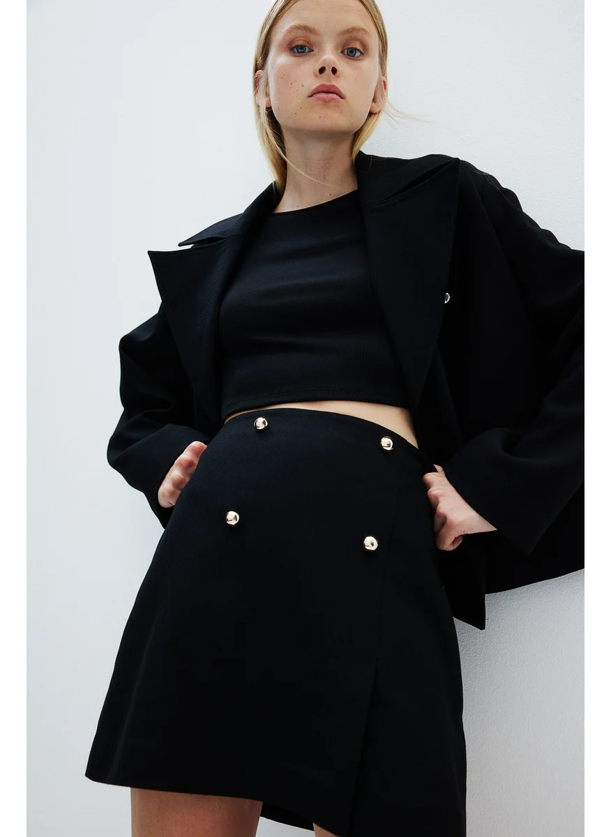H&M Button-Front Mini Skirt