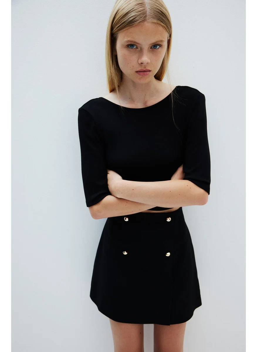 H&M Button-Front Mini Skirt