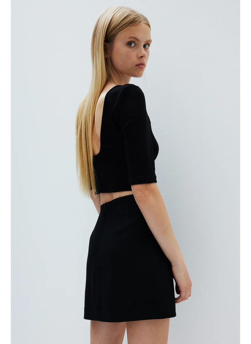 اتش اند ام Button-Front Mini Skirt