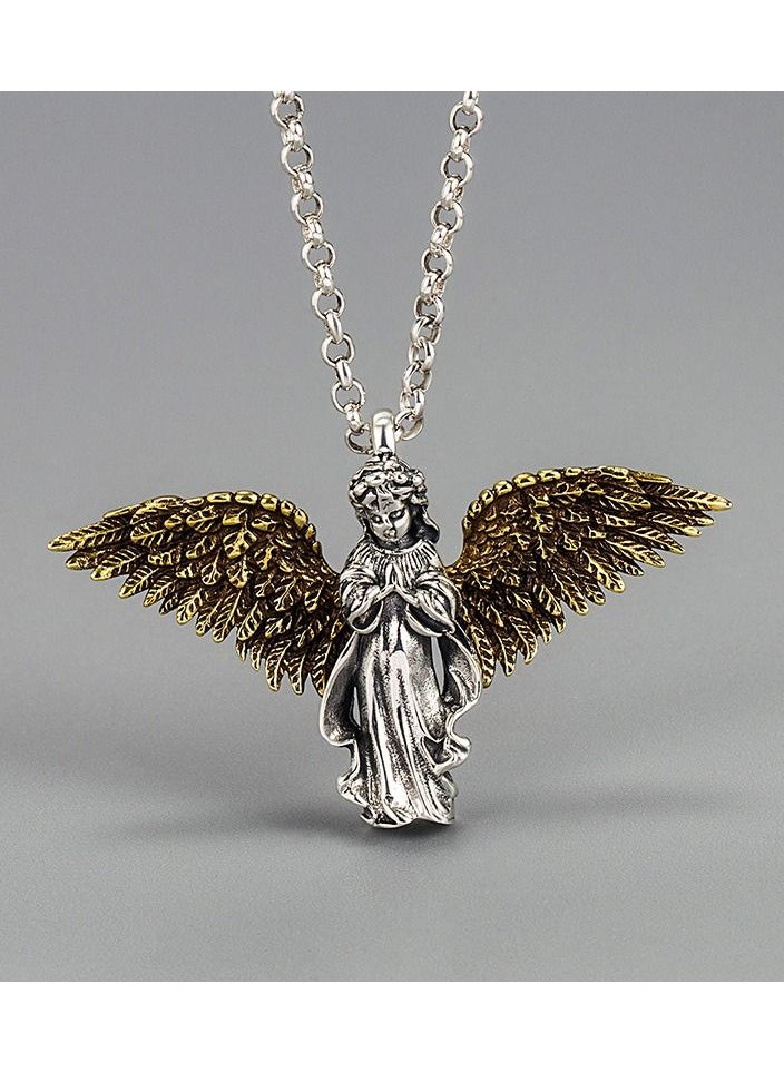 NIBEMINENT - Vintage Style S925 Sterling Silver Necklace Punk Hip Hop Ins Pendant Necklace - Image 1