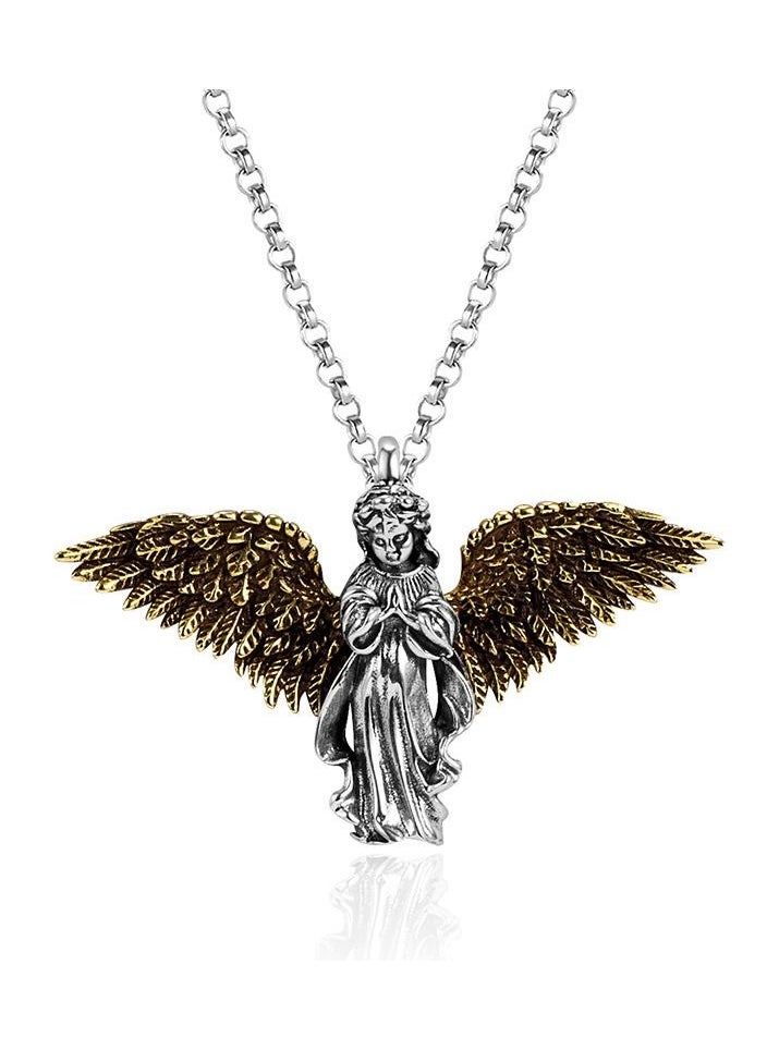 NIBEMINENT - Vintage Style S925 Sterling Silver Necklace Punk Hip Hop Ins Pendant Necklace - Image 1