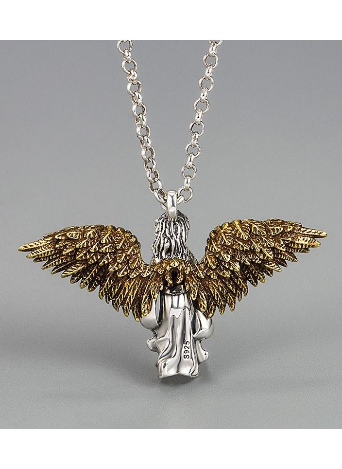 NIBEMINENT - Vintage Style S925 Sterling Silver Necklace Punk Hip Hop Ins Pendant Necklace - Image 1