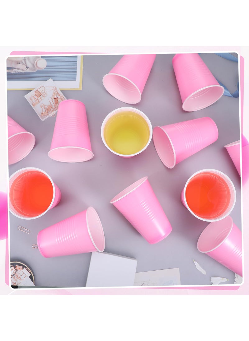 Mifoci Mifoci 50 Pcs 16 oz Plastic Drinking Cups Plastic Disposable Cups for Wedding graduation Birthday Party Valentine Christmas Picnics Barbecues Supplies(Pink)  - Image 3