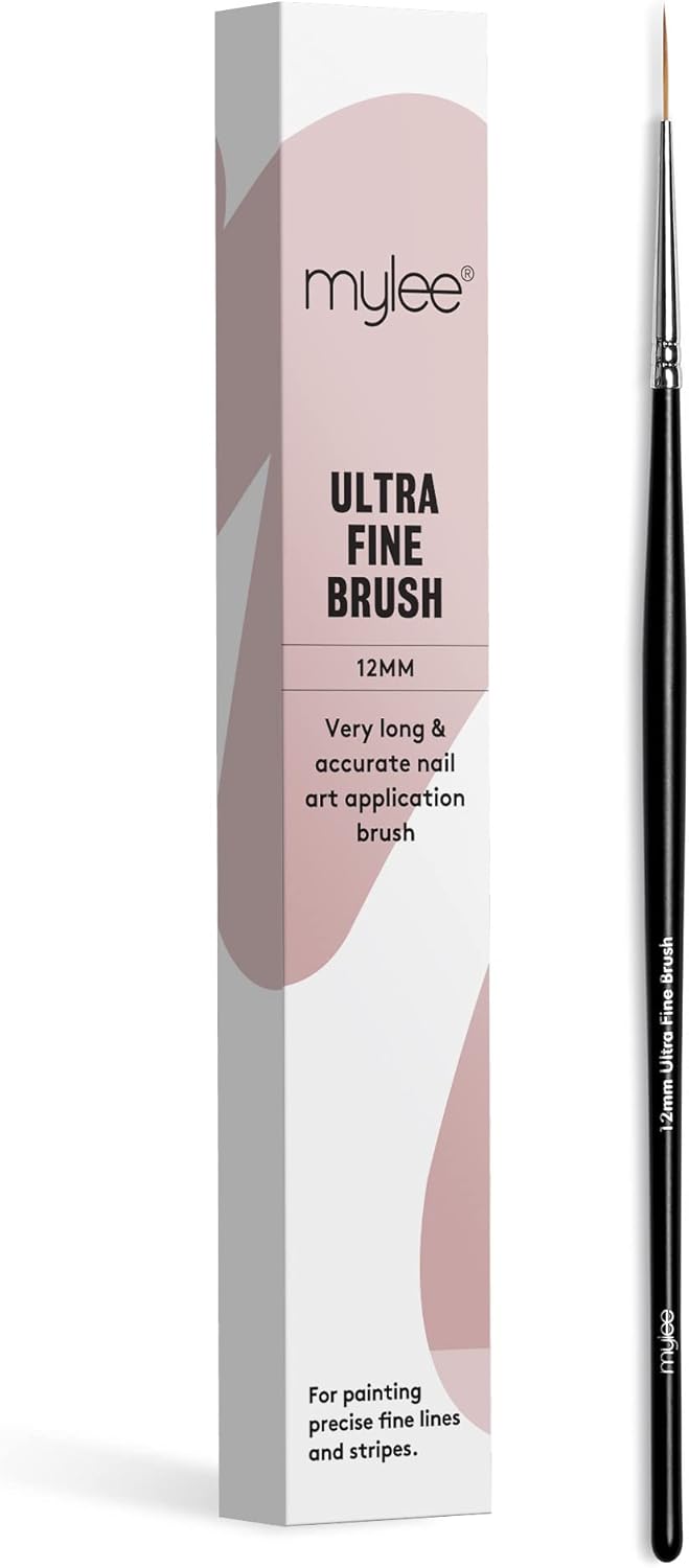 Mylee Brush For Gel Nail Art Polish Application 7 Designs Oval Angled Ombre Fine Professional Quality Manicure Painting Tool Liner Drawing Pen for Home Salon Use