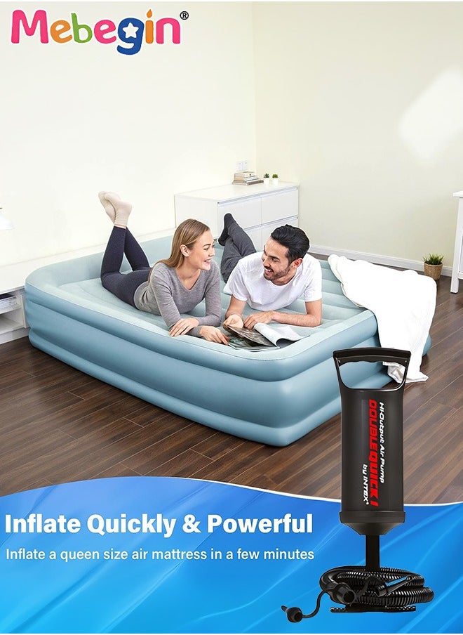 MEBEGIN - Hand Pump,Double Quick Air Pump for Inflatable, Hand Held Air Pump Rapid Inflation Portable Manual Air Pump with 3 Nozzle for Outdoor, Swimming Ring, Mattress, Pool Floats, Inflatable Toys - Image 1