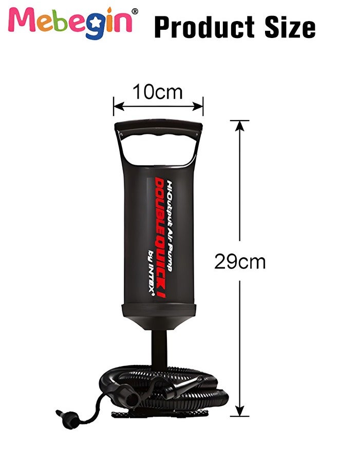 MEBEGIN - Hand Pump,Double Quick Air Pump for Inflatable, Hand Held Air Pump Rapid Inflation Portable Manual Air Pump with 3 Nozzle for Outdoor, Swimming Ring, Mattress, Pool Floats, Inflatable Toys - Image 1