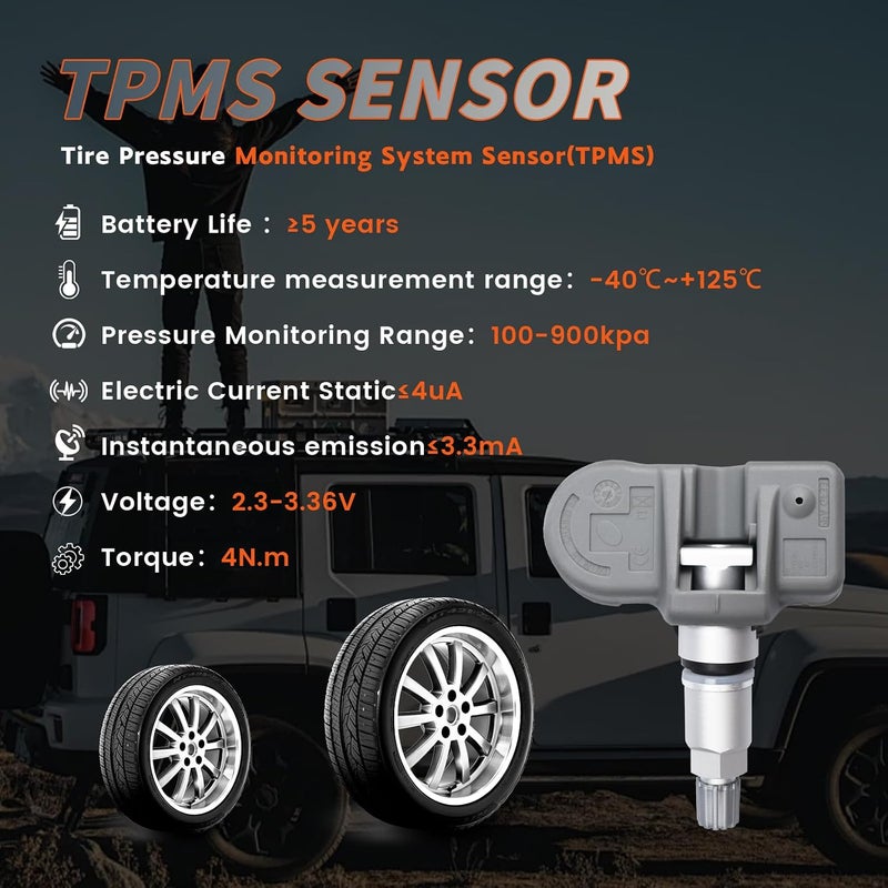 مجموعة من 1 مستشعر ضغط الإطارات TPMS 433MHZ متوافق مع Buick Lacrosse Lacrosse Velite Chevrolet Special Envoy Series Camaro GMC Syrah Arcadia Cadillac Escalade CT5 CT6 بديل لـ # 13598773 13516165 - Image 2