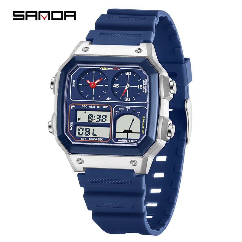 Sanda Brand Watch Men'S And Women'S Multifunctional Temperature Measurement Dual Display Electronic Watch Student Alarm Clock Calendar Electronic Watch - Image 2
