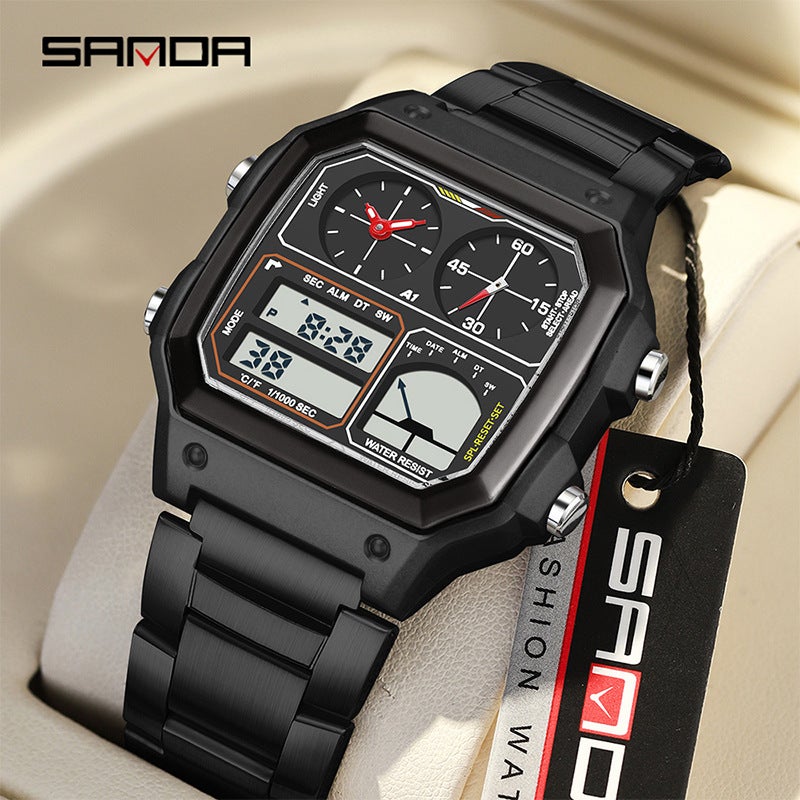 Sanda Brand Watch Men'S And Women'S Multifunctional Temperature Measurement Dual Display Electronic Watch Student Alarm Clock Calendar Electronic Watch - Image 4