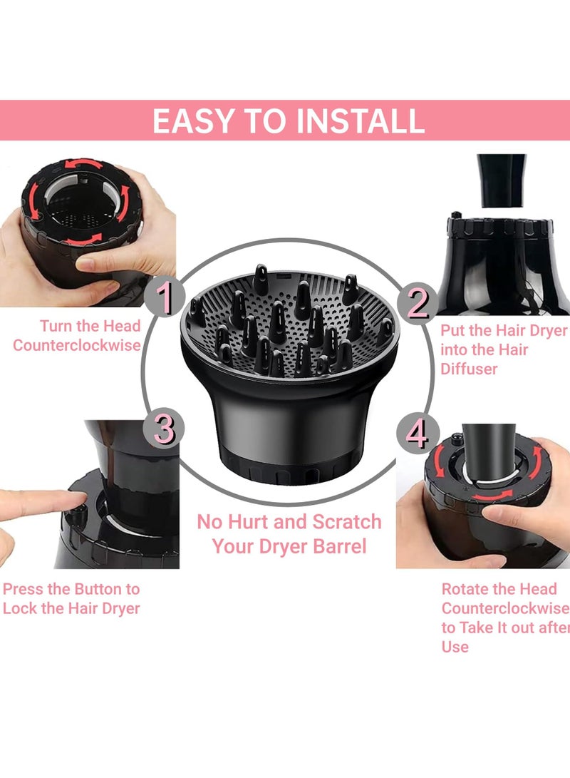 Zikra Hair Diffuser Universal Diffuser Attachment for Hair Dryer Hair Diffuser for Curly Hair Adaptable for Blow Dryers with 1.57‚Äù to 2.76‚Äù for Curly or Wavy Hair - Image 2