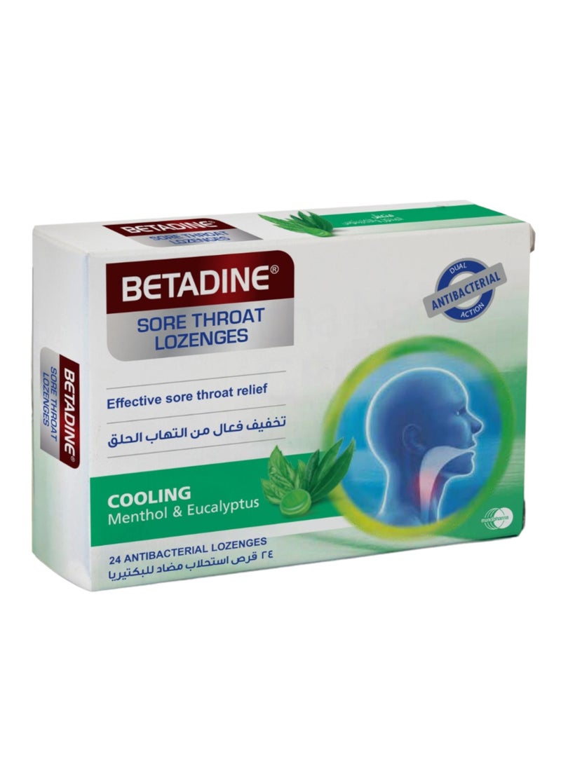BETADINE - Sore Throat Lozenges Cooling Menthol & Eucalyptus 24'S - Image 1