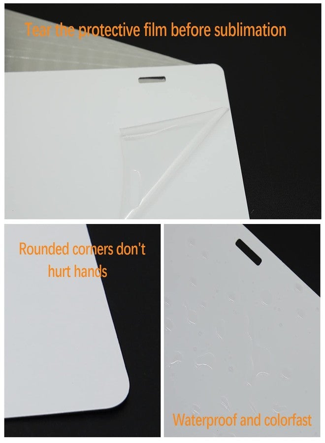ORJ 50 Pack Sublimation License Plate Blanks 6"X12" x 0.65mm,White Metal Aluminum Automotive Front License Plate Tag (Sublimation License Plate x 50pcs) - Image 3