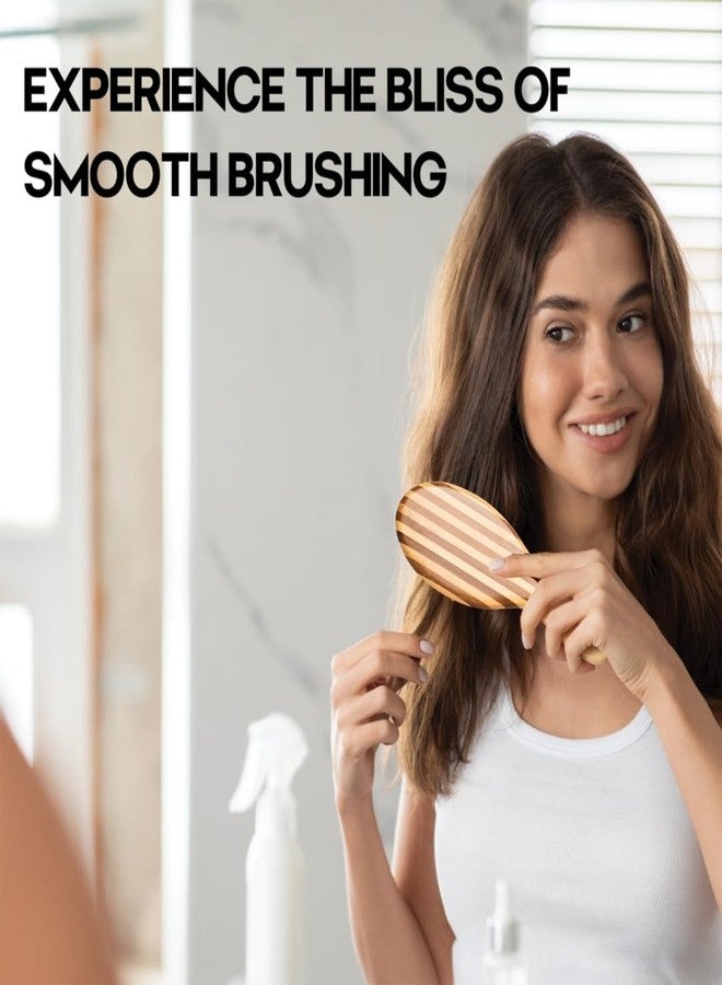 Organic B Oval Strip Bamboo Paddle Hair Brush Comb for Women and Men - Natural Bamboo Bristles for Detangling, Frizz Control, Scalp Massage - Paddle Brush for All Hair Types - Image 5