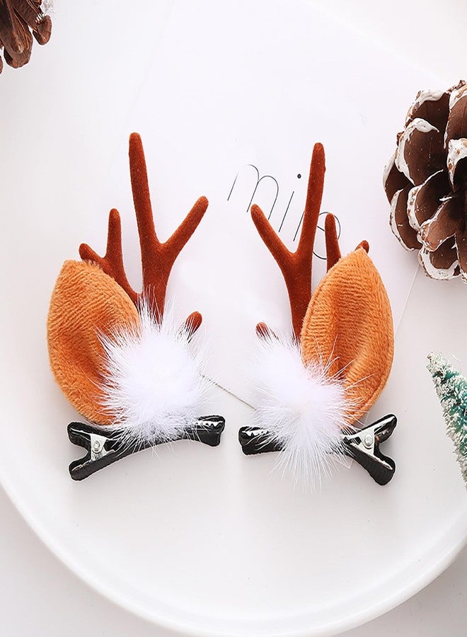 Soochat Christmas Hair Clips Reindeer Ears Hair Clips Deer Ears Hair Clips for Xmas Party Cosplay Hair Accessories - Image 2