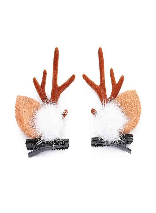 Soochat Christmas Hair Clips Reindeer Ears Hair Clips Deer Ears Hair Clips for Xmas Party Cosplay Hair Accessories - Image 1