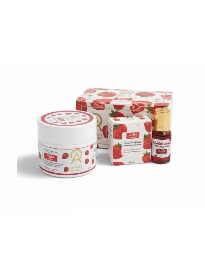 أركان مجموعة مسك الطهارة برائحة الفراولة - 3 قطع - Image 1