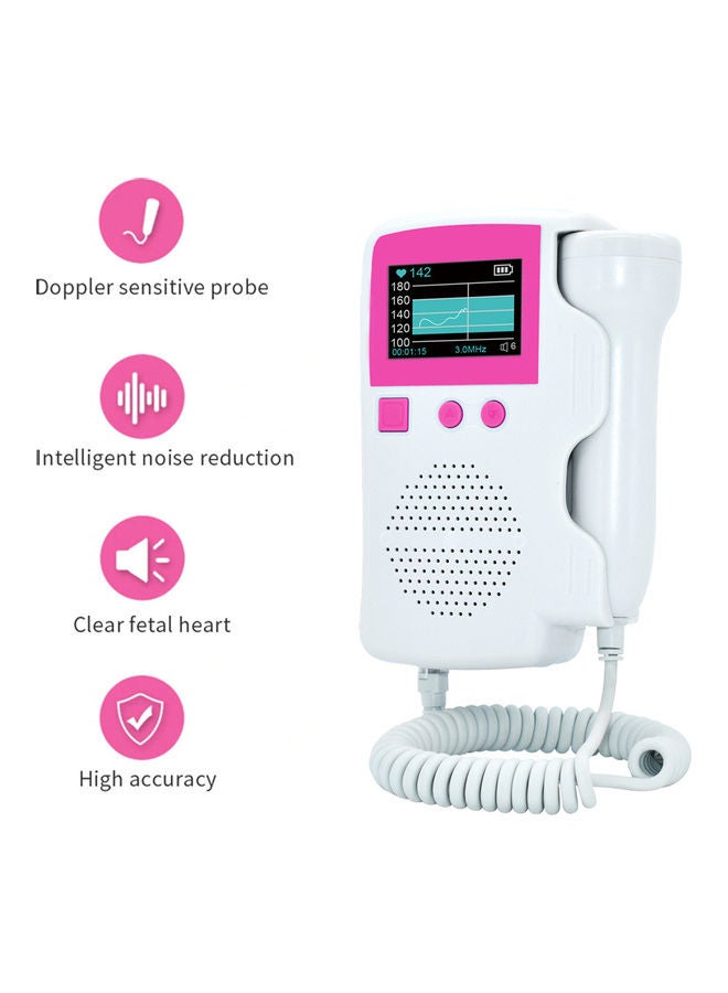 Generic Fetal Doppler Heartbeat Detector Portable Pregnant Baby Ultrasound Pocket Heart Rate Monitor  - Image 3