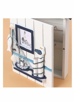 KASTWAVE Safe Key Storage, Wooden Key Cabinet, Wall Mounted Decorative Key Box Holder, Mediterranean Style, Wall Ornament Beach Nautical Decoration for Home Decor, Creative Key Storage Box  - Image 2
