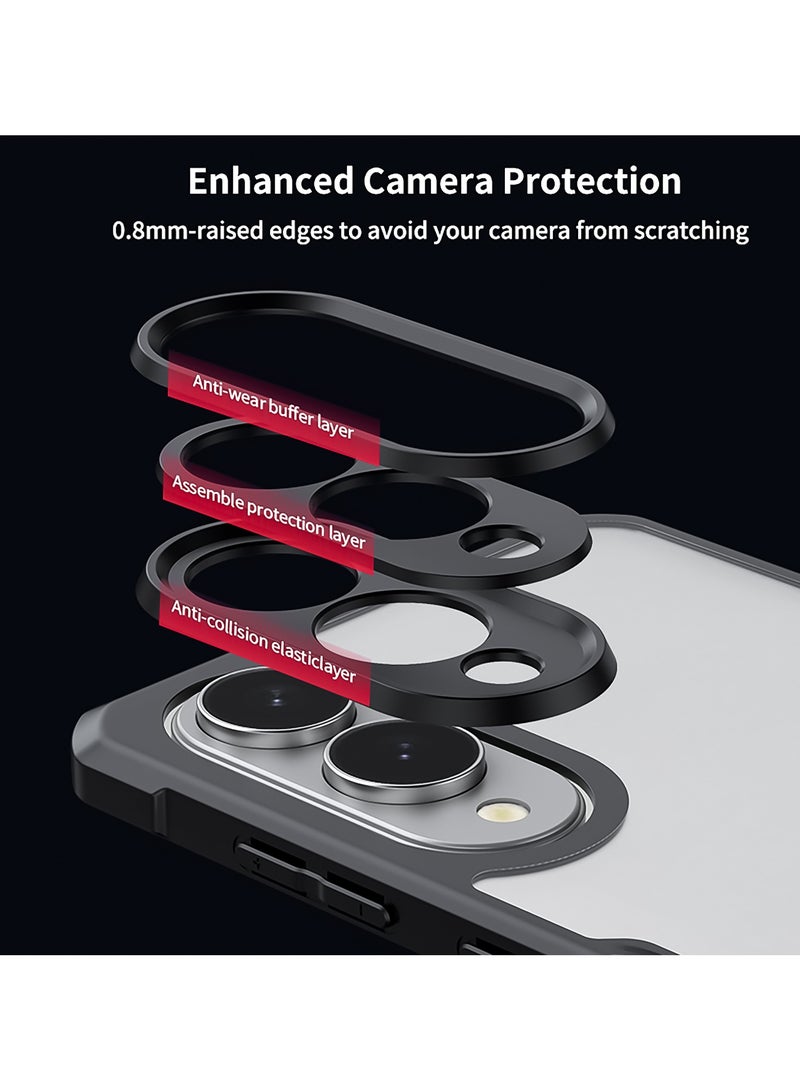 جراب لهاتف سامسونج جالاكسي S25 Edge، غطاء خلفي بحماية للكاميرا، صدام ممتص للصدمات من مادة TPU + PC، حافظة نحيفة مقاومة للاصفرار للحماية من الخدوش والتلف - Image 3