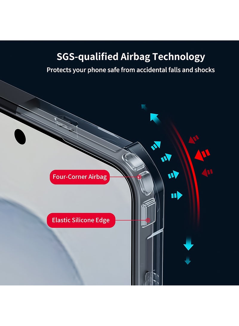 جراب لهاتف سامسونج جالاكسي S25 Edge، غطاء خلفي بحماية للكاميرا، صدام ممتص للصدمات من مادة TPU + PC، حافظة نحيفة مقاومة للاصفرار للحماية من الخدوش والتلف - Image 4