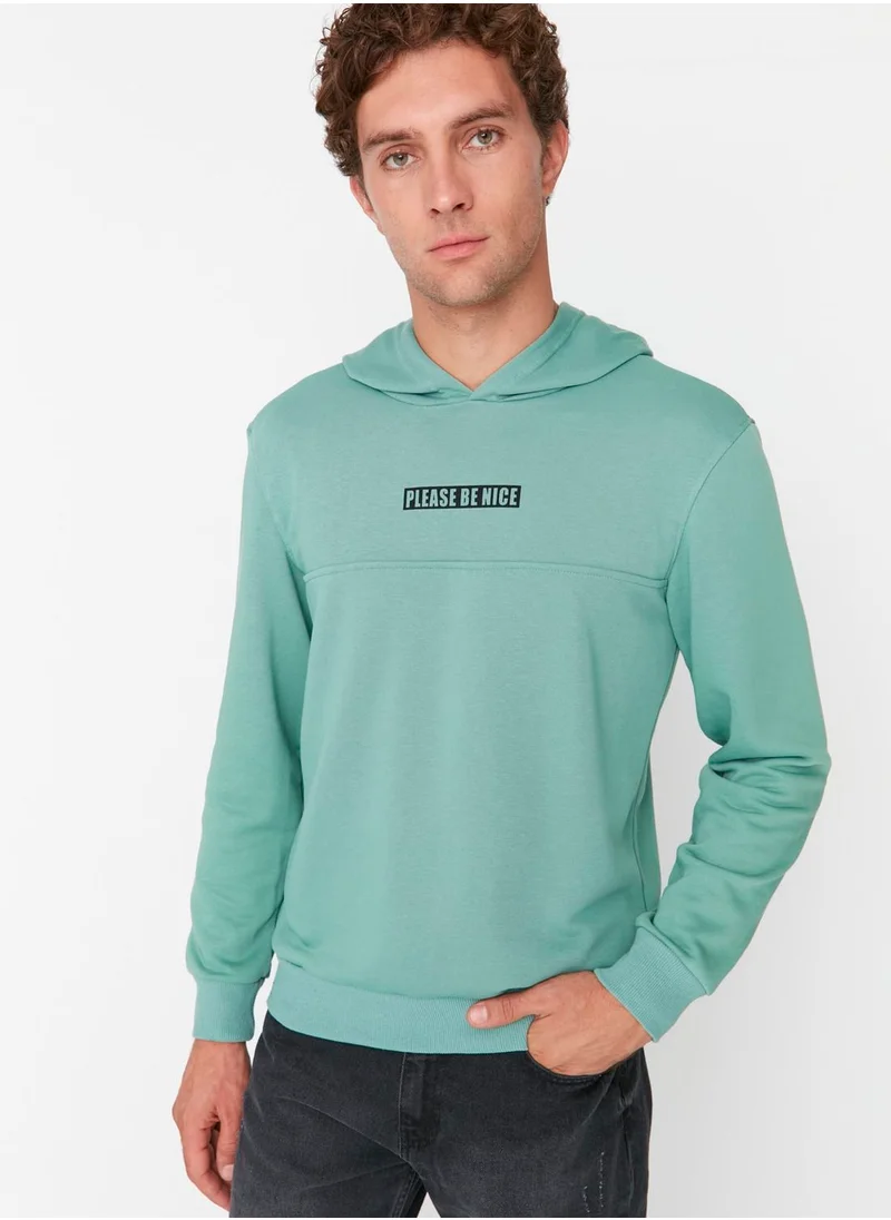 trendyol Slogan Hoodie