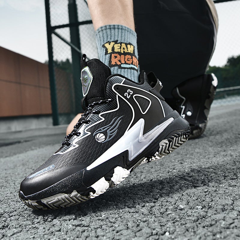 Yuanyang Basketball Shoes For Men And Women Primary And Secondary School Students Big Children'S War Boots Leather Sneaker Shoes Basketball Shoes - Image 5