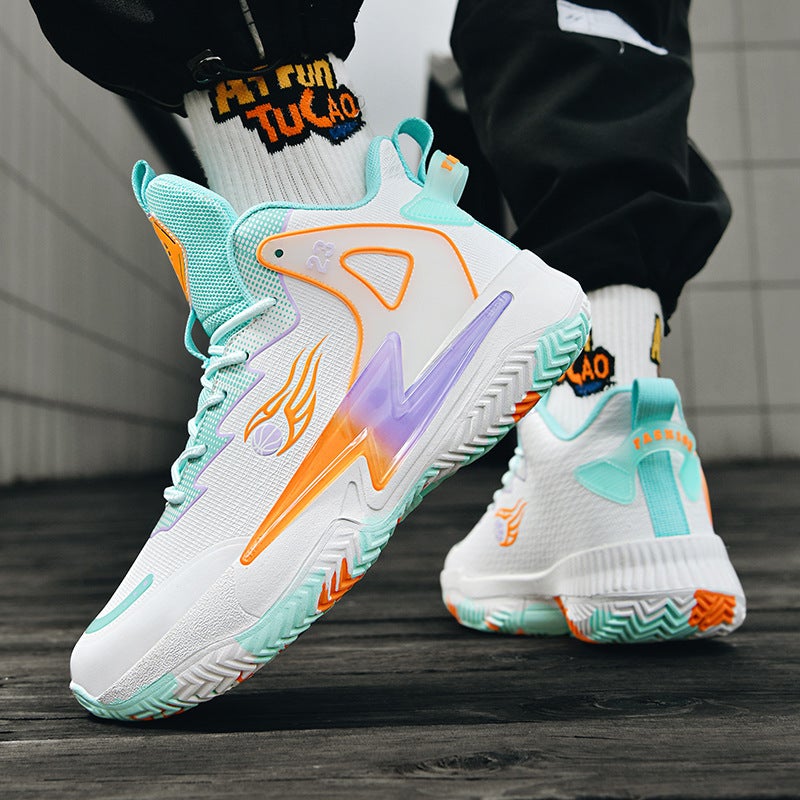 Yuanyang Basketball Shoes For Men And Women Primary And Secondary School Students Big Children'S War Boots Leather Sneaker Shoes Basketball Shoes - Image 3