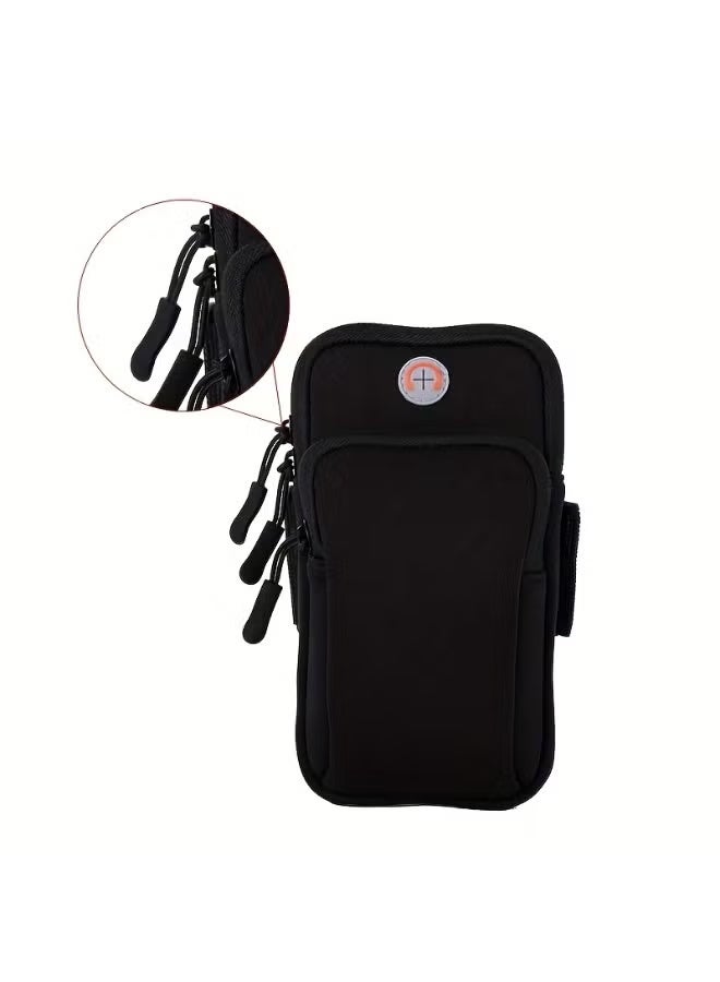 حقيبة ذراع رياضية مقاومة للماء، حقيبة حامل هاتف لسوار الذراع للجري، سوار ذراع للياقة البدنية مع شريط قابل للتعديل وفتحة سماعة رأس للركض واليوغا والمشي لمسافات طويلة والجري والتخييم - Image 5