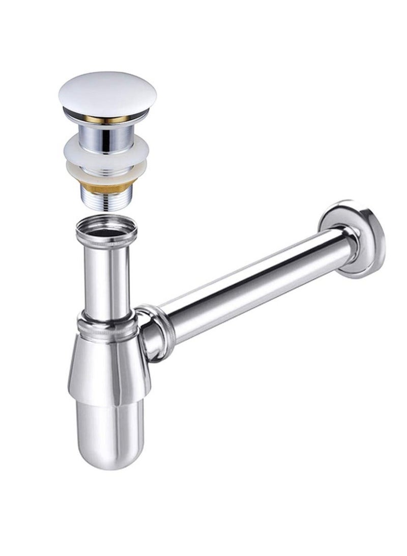 Y&D Universal Sink Drain Kit - Unslotted Click Clack Basin Waste Pop Up Waste, Expandable, Flexible, and Versatile for Kitchen Bathroom Sinks(Without Overflow)  - Image 1