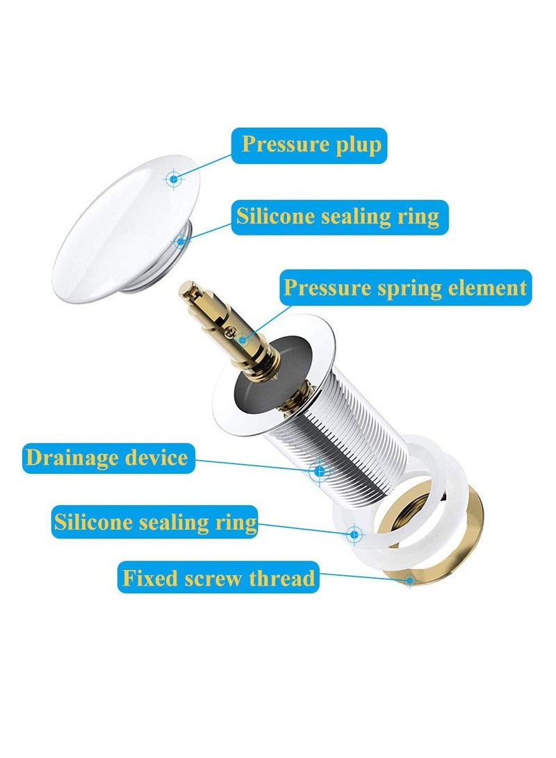 Y&D Universal Sink Drain Kit - Unslotted Click Clack Basin Waste Pop Up Waste, Expandable, Flexible, and Versatile for Kitchen Bathroom Sinks(Without Overflow)  - Image 5