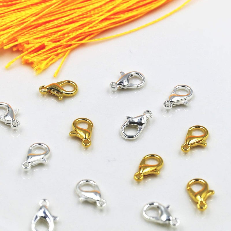 PinCute 120 Pieces Stainless Steel Lobster Claw Clasps  Pincute Silver & Gold Bracelet Necklace Clasps  Lobster Claw Clasps For Diy Jewelry Findings Making (12X7Mm) - Image 5
