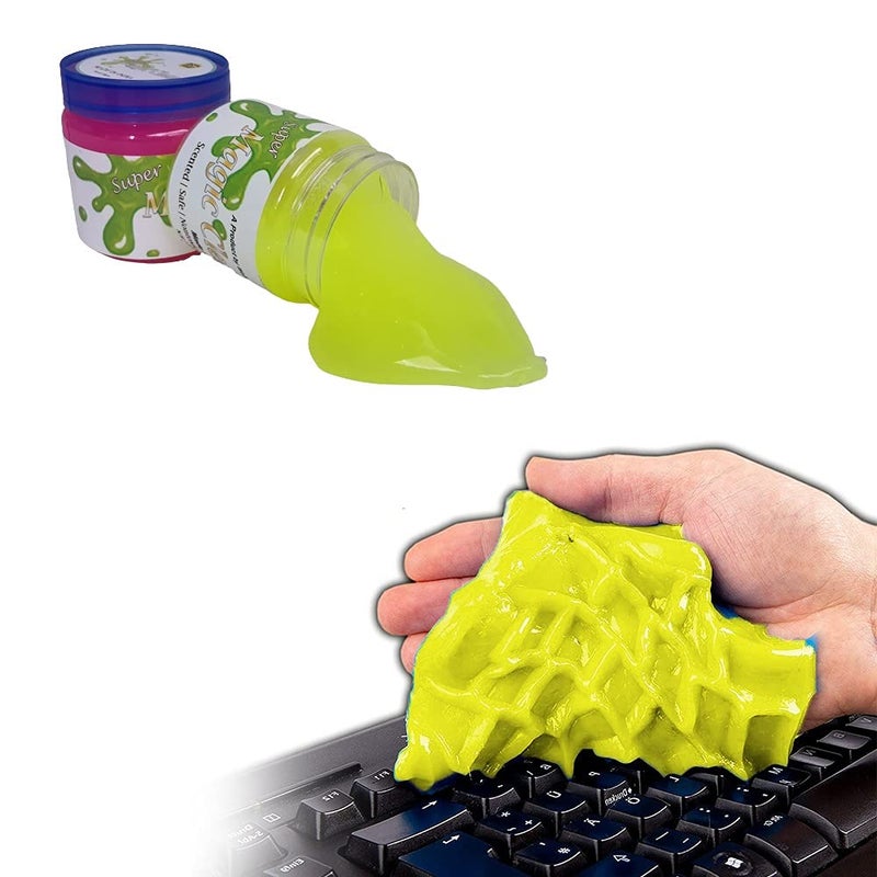 WOLFANO Super Clean Magic Slime Pack of 2 Dirt and Dust Cleaning Reusable Gel for Your Home Electronic Devices Sofa Corners Light Switches Door Knobs and Bells - Image 2