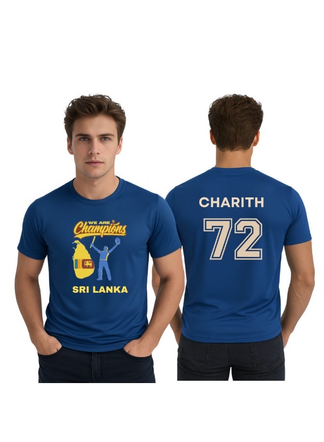 Srilanka Cricket Player Name Dry Fit T-Shirt For Mens | Half Sleeve Round Neck | Jersey For Sports,Training & Casual Wear | Lightweight Tee - Image 1