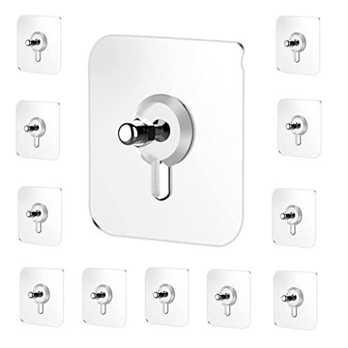 JIALTO Plastic 30 Pcs Adhesive Nails Wall Poster Non-Trace Stick Wall Hook, Adhesive Hooks, Heavy Duty Wall Hooks for Hanging, Durable Practical Transparent Strong Adhesive Screw Wall Nail - Image 1