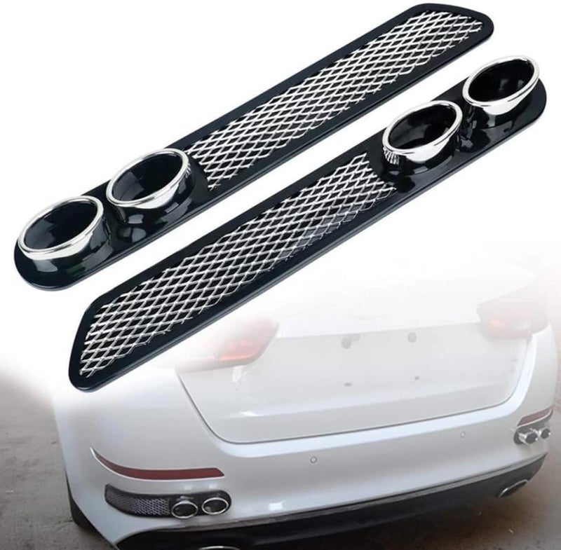 Selifaur Rear Dual Tip Bumper Lip Diffuser Car Back Bumper Spoiler Lip Splitter Chrome Compatible with I10 Grand - Image 2