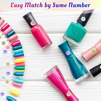 simarro 12 Sheets Number Stickers Number 1400 Self Adhesive Label Laser Stickers Waterproof Round Stickers for Organizing Nail Polish Bottle Nail Sample Stick Lipstick Organizing - Image 4
