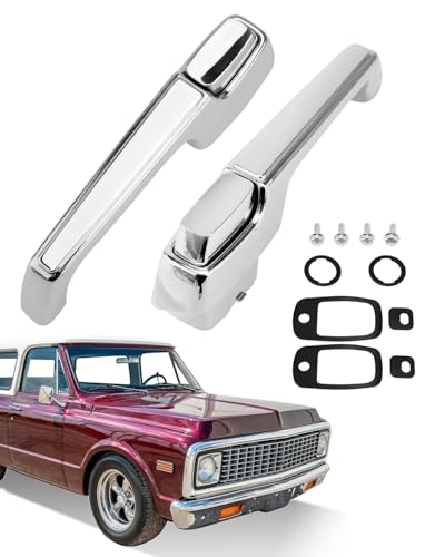 Gledewen Metal Outside Door Handles Pair Compatible with 19671972 Chevy CK 10 20 30 GMC CK 15 25 35 1500 2500 3500 Pickup Jimmy Blazer Chrome Exterior Front Left Right Side Replace 3927895 3927899 - Image 1