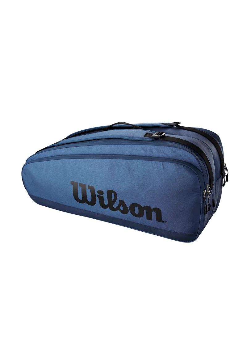 Wilson Ultra V4 Tour Tennis Racket Bag, Blue, Adults, Holds up to 6 Rackets