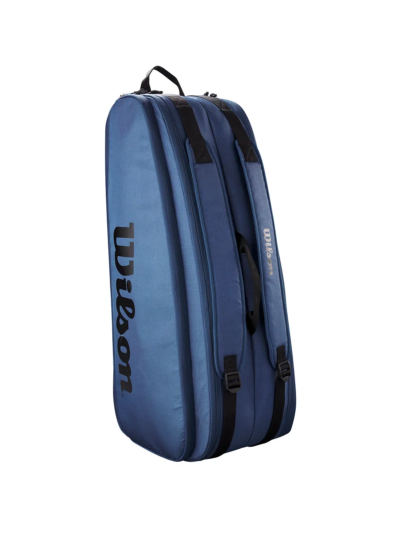 Wilson Ultra V4 Tour Tennis Racket Bag, Blue, Adults, Holds up to 6 Rackets