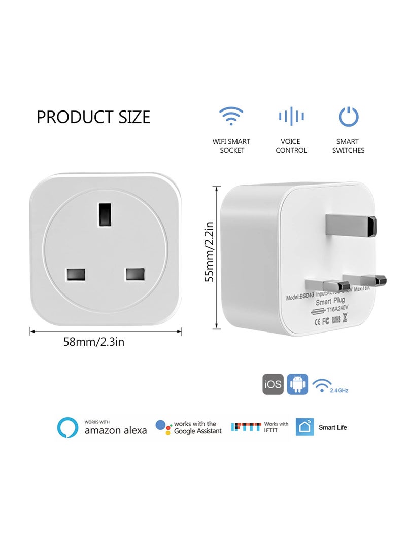 SYOSI Smart Plug with Energy Monitoring, Wi-Fi Smart Socket Works with Alexa & Google Assistant & IFTTT Smart Socket with Timer, Remote & Voice Control
