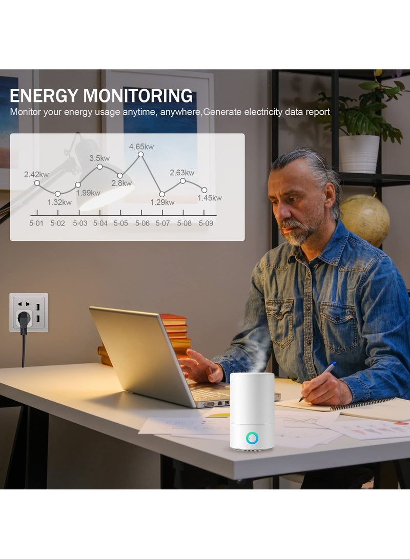 SYOSI Smart Plug with Energy Monitoring, Wi-Fi Smart Socket Works with Alexa & Google Assistant & IFTTT Smart Socket with Timer, Remote & Voice Control