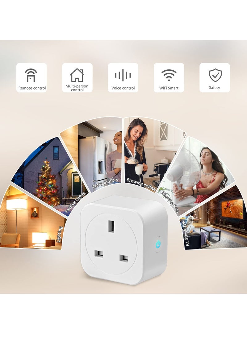 SYOSI Smart Plug with Energy Monitoring, Wi-Fi Smart Socket Works with Alexa & Google Assistant & IFTTT Smart Socket with Timer, Remote & Voice Control