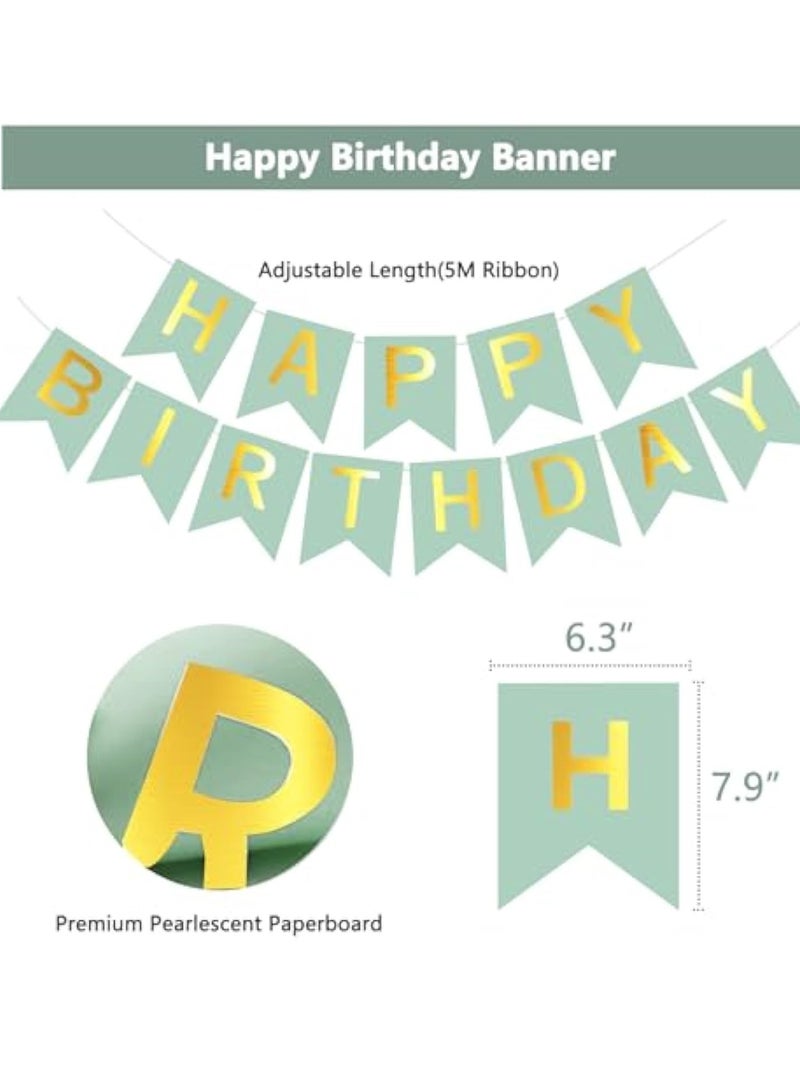 Arabest زينة حفلات باللون الأخضر الحكيم، بالونات ذهبية وزيتونية لزينة عيد الميلاد للنساء، بالونات حفلات عيد ميلاد سعيدة للرجال والنساء والأولاد والبنات وحفلات استقبال المواليد، مستلزمات لأعياد الميلاد 16 و18 و21 و30 و40 - Image 3