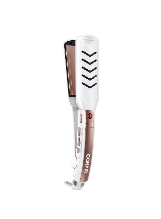 Conair Double Ceramic Flat Iron, 1 1/2-inch Wet-to-Dry Hair Straightener - Image 1