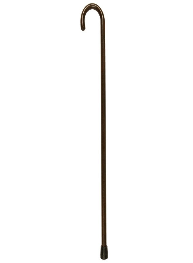 PCP Solid Ash Wood Cane, Round Handle, Crook Style, Walking Aid with Slip Resistant Rubber Grips, Walnut - Image 2