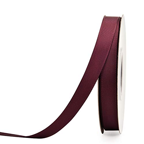 YAMA 1/2 inch Solid Grosgrain Ribbon Roll - 25 Yards for Gift Wrapping Ribbons, Burgundy - Image 4